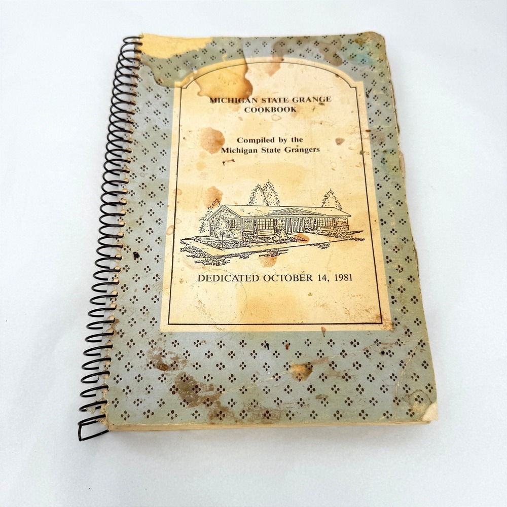 Michigan State Grange Cookbook Spiral Bound VTG 1981 Recipes Kitchen ACCEPTABLE